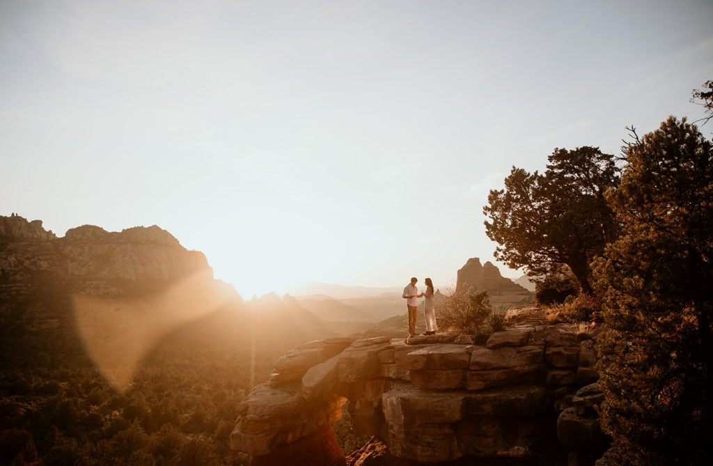 Bride and groom at their elopement in sedona, arizona 