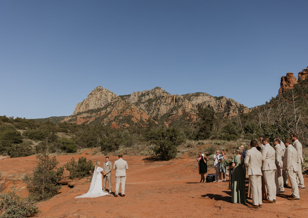 couple getting married on a trail in sedona arizona